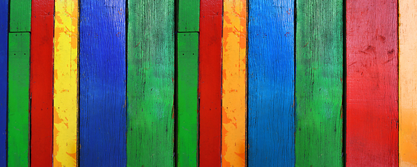 Image showing Old multicolor wood board banner