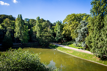 Image showing Pond in Buttes-Chaumont Park, Paris