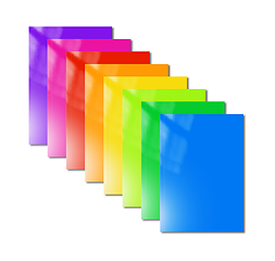 Image showing Multi color booklets range mockup on white background