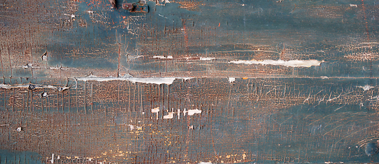 Image showing Old rusty painted wood board banner