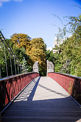 Image showing Hanging bridge in Buttes-Chaumont Park, Paris