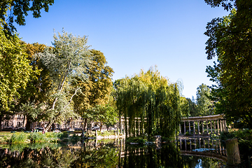 Image showing Corinthian colonnade in Parc Monceau, Paris, France