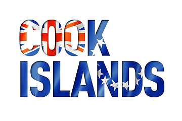 Image showing Cook Islands flag text font