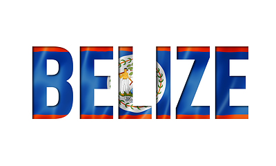 Image showing Belize flag text font