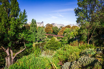 Image showing Pond in Buttes-Chaumont Park, Paris