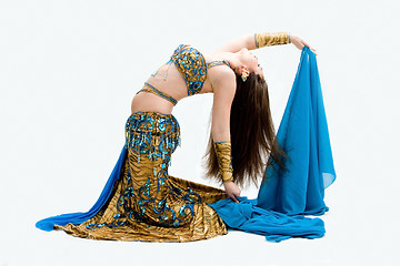Image showing Belly dancer in blue