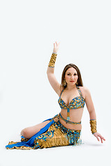 Image showing Belly dancer in blue