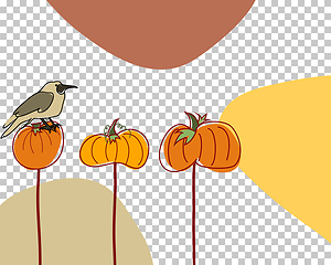 Image showing Autumn greeting doodle card