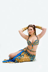 Image showing Belly dancer in blue