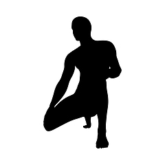 Image showing Sitting Pose Man Silhouette