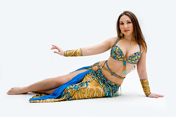 Image showing Belly dancer in blue