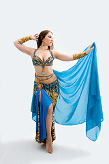 Image showing Belly dancer in blue