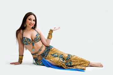 Image showing Belly dancer in blue