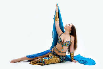 Image showing Belly dancer in blue