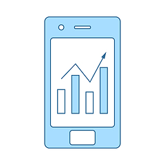 Image showing Smartphone With Analytics Diagram Icon