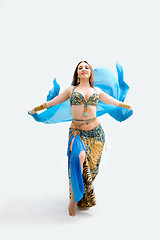 Image showing Belly dancer in blue