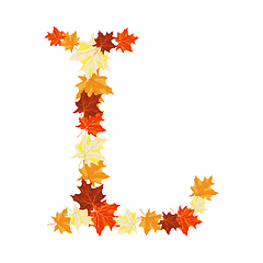 Image showing Autumn Maples Leaves Letter