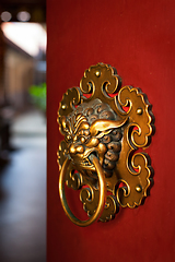 Image showing Doorknob of the Buddhist temple