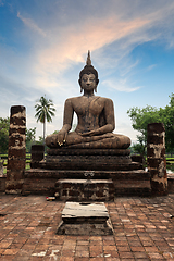 Image showing Buddha statue hand close up detail