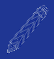 Image showing 3D model of pencil with eraser
