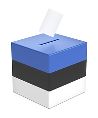 Image showing Ballot box with the flag of Estonia