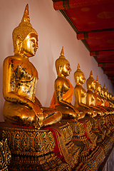 Image showing Sitting Buddha statues, Thailand