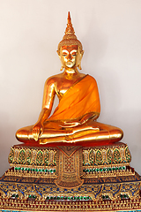 Image showing Sitting Buddha statue close up, Thailand