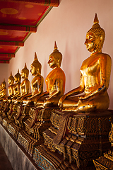 Image showing Sitting Buddha statues, Thailand