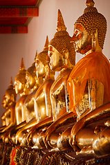 Image showing Sitting Buddha statues, Thailand