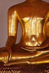 Image showing Sitting Buddha statue details, Thailand