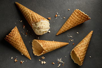 Image showing ice cream waffle cones