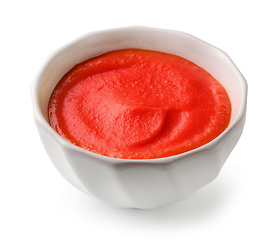 Image showing bowl of red tomato sauce ketchup