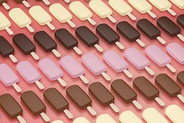 Image showing Many chocolate ice creams
