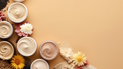 Image showing Various Shades of Makeup Flat-Lay Perspective