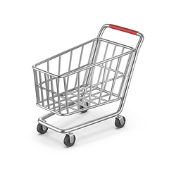 Image showing Empty metal shopping cart