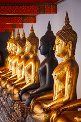 Image showing Sitting Buddha statues, Thailand