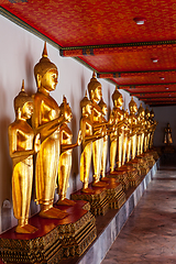Image showing Standing Buddha statues. Thailand