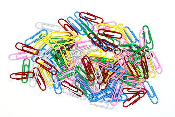 Image showing Colored Paperclips