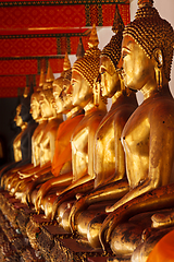 Image showing Sitting Buddha statues, Thailand