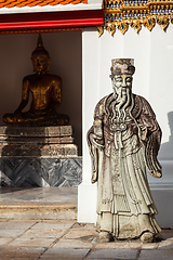 Image showing Wat Pho stone guardian, Thailand