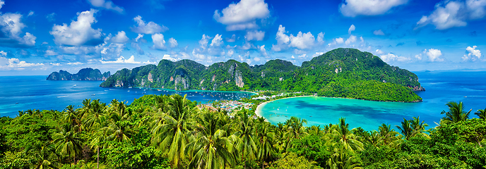 Image showing Panorama of tropical islands