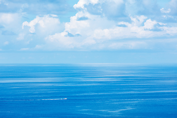 Image showing Speeding boat in sea