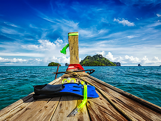 Image showing Snorkeling set on boat