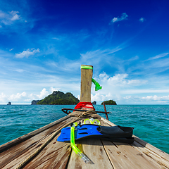 Image showing Snorkeling set on boat