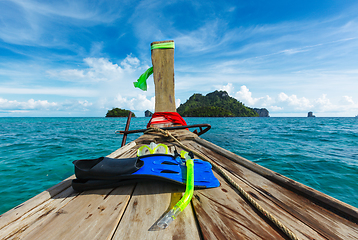 Image showing Snorkeling set on boat