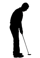 Image showing Silhouette Golfer