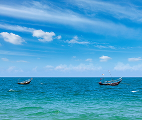 Image showing Fishing boats in sea. Mui Ne, Vietnam