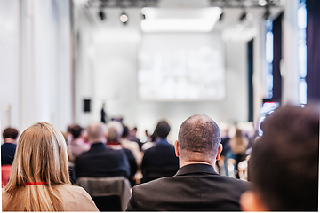 Image showing Round table discussion at business conference meeting event.. Audience at the conference hall. Business and entrepreneurship symposium.