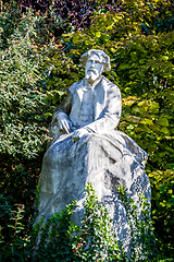 Image showing Alphonse Daudet statue in Gardens of the Champs Elysees, Paris