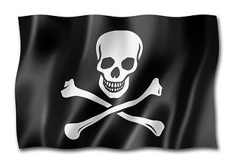 Image showing Pirate flag, Jolly Roger isolated on white